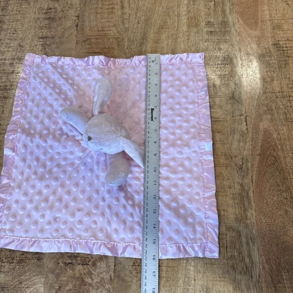 Pink Bunny Lovey Plush Minky Dot Security Blanket Satin Like Trim Pro Goleem - Picture 3 of 6